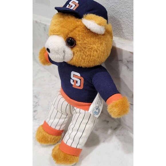 MLB Vintage 90's San Diego Padres Bear Plush Toy by Play-By-Play 10" in - Picture 2 of 7